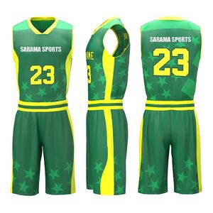 Ensemble de maillots de basket-ball d'entraînement uniforme de basket-ball sublimé en polyester broderie de nom d'équipe personnalisée - Product Image 1