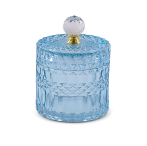 Wholesale Luxury Custom Colored Handmade Soy & <b>Paraffin</b> Wax Glass Crystal Jar Candle with Lid Christmas Home Decoration - Product Image 4