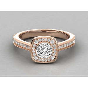 Anillo de Diamantes Redondos Solitarios para Mujer en Oro de 9K, Diseño Brillante - Product Image 5