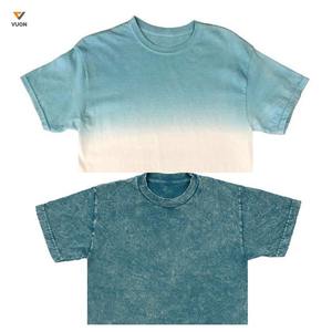 250g T-Shirt à manches courtes unisexe de haute qualité 100% coton respirant contraste 3 tons blanc plaine lavé usine directe - Product Image 6