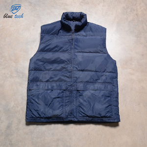Vêtements d'extérieur décontractés à fermeture éclair d'hiver pour hommes Logo personnalisé Polaire 100% Polyester Gilet bouffant coupe-vent - Product Image 3