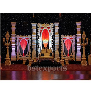 Decoración de escenario de recepción de boda cristiana Deleiting Asian Wedding Stage Decoration Setup Grand Wedding Reception Stage USA - Product Image 1