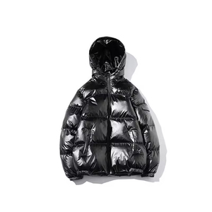 Chaquetas Acolchadas de Nailon Brillante con Logotipo Personalizado al por Mayor, Chaquetas Acolchadas de Moda Impermeables con Capucha para Hombre para Invierno y Actividades al Aire Libre - Product Image 2