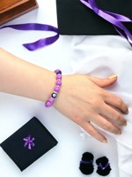 Bracelet en pierres de cristal perlées élastiques DAFNI, fait main, cadeau promotionnel, modèle unisexe 354, Fête des Mères et Saint-Valentin