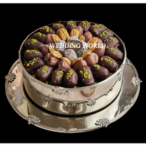 Tazón de Chocolate de Acero Inoxidable con Plato, Forma Redonda, Tazón Decorativo para Dulces, Tazón de Chocolate Decorativo Más Vendido - Product Image 1