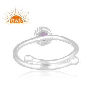 Meilleure qualité 925 argent sterling fin naturel rose améthyste pierre précieuse bague empilable fabricant de bijoux personnalisés - Product Image 4