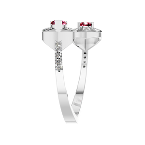 950 platino lujo moda declaración anillo clásico rubí sintético piedra preciosa corte pera joyería fina para mujeres bodas Idea de regalo - Product Image 2