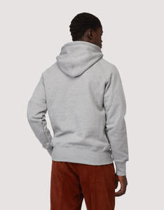 Sweat à capuche en molleton gris basique pour homme, manches longues, chaud pour l'hiver, streetwear, avec cordon de serrage, motif imprimé, 100% coton - Product Image 4