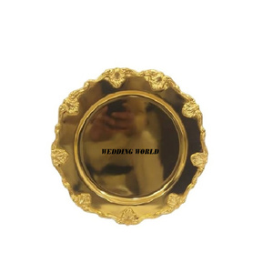 Plato de Metal Martillado para Chocolate, Plato de Presentación Redondo de Diseño, Tamaño Personalizado, Nuevo Plato Base de Metal - Product Image 5
