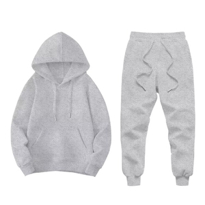 Conjunto de chándal de algodón suave para bebé, conjunto de 2 piezas de talla grande con cuello con capucha, patrón sólido estampado transpirable para la temporada de invierno - Product Image 4