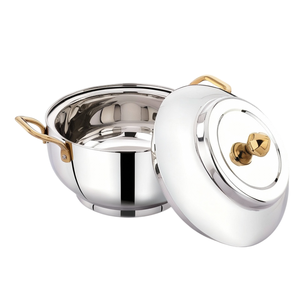 Premium Mirror Polish Stainless Steel <b>Hot</b> Pot Aluminum Handles Insulated Non-Stick <b>Food</b> Warmer Casserole Luxury Table Serving - Product Image 5