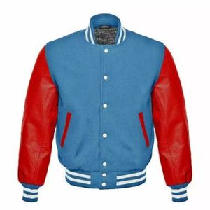 LOW quantité minimale de commande Fabricant OEM Broderie de haute qualité pour hommes, collège, manches en cuir, veste universitaire Letterman de baseball personnalisée - Product Image 1