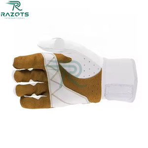 Guantes de Bateo de Béisbol Razorts International, de Cuero Blanco y Marrón, Equipo de Entrenamiento para Adultos, Duraderos y Transpirables - Product Image 4