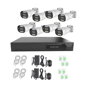 8 Saluran H.265 4K CCTV POE IP Kamera Kit NVR 8CH Kabel Rumah Video Pengawasan 8MP POE Sistem Kamera Keamanan