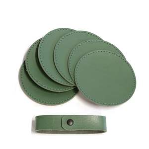 Latest Premium PU Leather Drink <b>Coasters</b> <b>Set</b> of 6 Wholesale Price Non-Slip Waterproof Durable Drink Mats for Coffee & Tea - Product Image 3