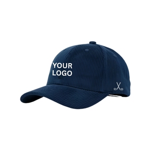Wholesale Custom Logo Corduroy Performance Golf Hat Structured 6-Panel Curved Baseball <b>Cap</b> Adjustable Closure For Team Uniform - Product Image 2