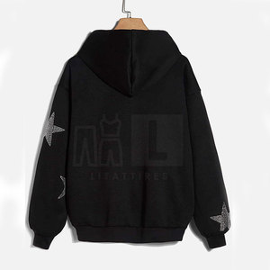 Custom Design High Quality <b>Pullover</b> <b>Men</b> Basics Rhinestone Hoodies Solid Casual Custom Size <b>Men</b> Basics Rhinestone Hoodies - Product Image 2