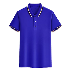 Camiseta de golf de media manga de calidad superior para hombre, Camiseta corta de Color sólido para Polo, tela teñida Lisa transpirable - Product Image 6