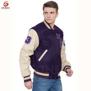 Hommes hiver chaud personnalisé Sherpa polaire haute qualité Vintage Streetwear grande taille conception Zip Up Baseball Varsity vestes - Product Image 4