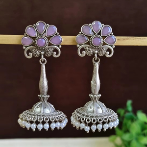 Accesorios al por mayor Monalisa Stone Stud Drop Earring Silver Joyería india de moda Peso ligero Respetuoso con la piel Latón de moda - Product Image 3