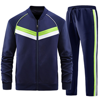 Ensemble de survêtement d'hiver pour homme, imprimé, éco-responsable, avec sweat à capuche zippé à manches longues et pantalon de jogging, coupe classique, pour la course