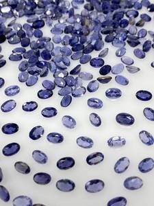 คุณภาพสูง 100% อัญมณีธรรมชาติ Iolite รูปไข่เหลี่ยมเพชรพลอยตัดอัญมณีหลวมคุณภาพสูง 6X4 มม.เครื่องประดับทําหินจํานวนมาก - Product Image 3