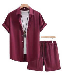 Camiseta de hombre de color sólido de alta calidad y traje corto/camiseta de manga corta de verano de 2 piezas para hombre con logotipo personalizado - Product Image 3