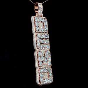 Pendentif personnalisé 18KT, forme EMOTION, pendentifs en moissanite, breloques, collier, bijoux de rappeur, vente en gros, chaîne cubaine hip-hop - Product Image 2