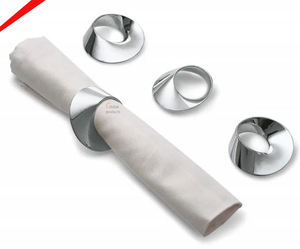 Nouveau design Rond de serviette en métal inoxydable fini argent brillant pour hôtel, restaurant et bar - Product Image 1