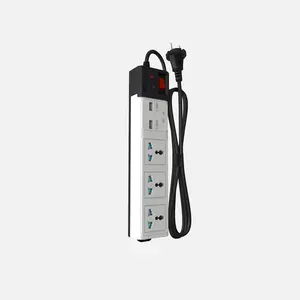 Multifunction Patch Panel Universal Travel Conversion Power Strip With 3 Outlet Extender And 2 USB Ports