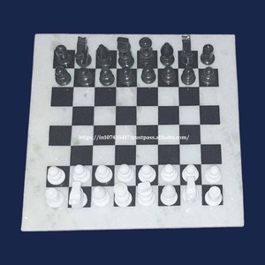 Juego de Ajedrez de mármol al por mayor juegos de mesa de calidad con monedas en blanco y negro caja Veet duradera con embalaje de regalo - Product Image 6