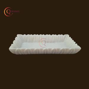 Bandeja para servir postres de comida de mármol Natural de diseño único clásico, artículo decorativo Chapado en utensilios de cocina y hogar para servidor de comida de hoteles - Product Image 1