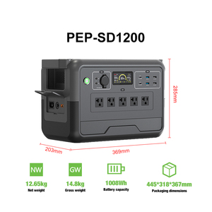 Générateur d'énergie solaire multifonctionnel de 1200 W 1008 Wh pour l'extérieur, station d'alimentation portable avec MPPT UPS pour la maison et le camping - Product Image 3