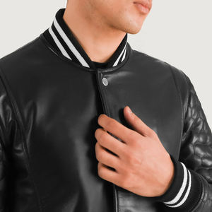 Premium Wool <b>Varsity</b> <b>Jackets</b> With Contrast Sleeves Embroidered College Patches And Striped Ribbing For Authentic <b>Vintage</b> Appeal - Product Image 6