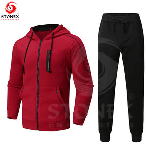 ชุดออกกำลังกายสองชิ้นสำหรับผู้ชายชุดกีฬาชุดวิ่งออกกำลังกายชุดวอร์มฤดูหนาวพิมพ์ลายผ้าทอ - Product Image 2