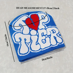 Venta al por mayor de gorros de personajes bordados en 3D Nueva llegada Hip-Hop Street Gorros de punto de moda con buen proveedor OEM ODM Servicio - Product Image 2