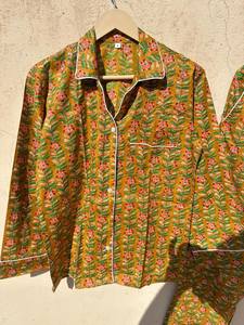 เซ็ตชุดนอนพิมพ์ลายดอกไม้ผ้าฝ้ายแท้สำหรับผู้หญิงชุดนอนพิมพ์ลายดอกไม้น้ำหนักเบาสำหรับใส่ในฤดูร้อน - Product Image 5