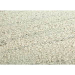 Alfombra Rectangular de Lana Color Marfil Hecha a Mano Mu-1755-Plush, Diseño Abstracto Trenzado para Sala de Estar y Dormitorio - Product Image 3