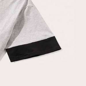 Ensembles Chemises d'été à manches courtes Shorts T-shirts à impression personnalisée bicolore et ensembles de shorts de sport pour hommes - Product Image 5