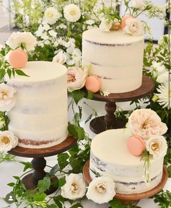 Support à gâteau en bois d'acacia biologique naturel fait à la main Plaque d'affichage à dessert indien écologique Outils à gâteau - Product Image 5