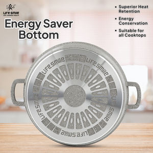 Ensemble de casseroles peu profondes en granit antiadhésif de qualité supérieure, 6 pièces, avec couvercles - Product Image 3