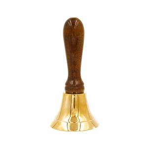 Campana de mano de latón dorada pulida con mangos de madera Campanas de mano de metal hechas a mano de alta calidad para uso de timbre - Product Image 6