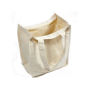 Sac en toile de coton multifonction réutilisable, sac d'épicerie pour courses avec 6 compartiments/pochettes - Product Image 1