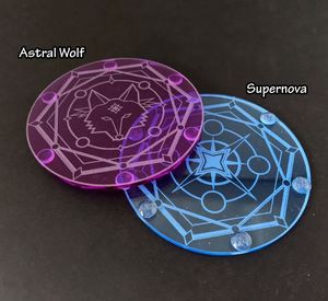Ensemble de 2 sous-verres de thé de cuisine de forme ronde de conception merveilleuse d'accessoire de salle à manger de table en acrylique transparent de taille personnalisée - Product Image 5