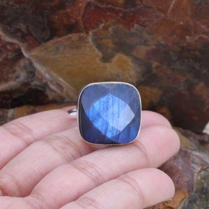 925เงินสเตอร์ลิงสปินเนอร์หินลาบราดอไรต์ทำมือแหวนเงิน925ผู้หญิงหินลาบราดอร์เครื่องประดับแหวนสัญญา - Product Image 3