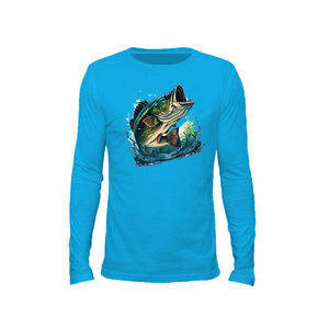 Camiseta de Pesca de Manga Larga de Poliéster/Algodón Sublimada Personalizada, de Secado Rápido, Transpirable, Resistente al Viento, con Protección Solar UPF 50+, Talla Grande - Product Image 4