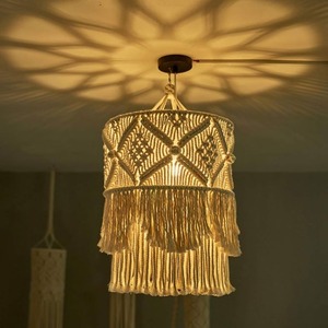 Meilleure vente abat-jour en macramé fait à la main pour la décoration intérieure | Abat-jour de qualité supérieure au prix de gros - Product Image 2