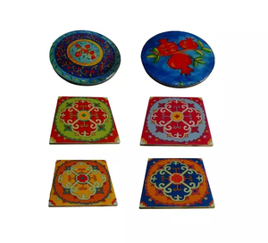 Couverts en bois et résine véritable en émail, tapis de tasse à thé, Style moderne, Design personnalisé, vaisselle domestique, dessous de verre - Product Image 4