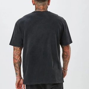 Venta al por mayor ácido lavado Vintage camiseta de gran tamaño Stock manga corta Streetwear Hip Hop estilo personalizable Terry tela con logotipo - Product Image 3