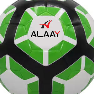 Alaay Official Size 5 Soccer Ball Hot Selling Thermo Bonded Green <b>White</b> PU Official Size 5 Soccer <b>Football</b> - Product Image 2